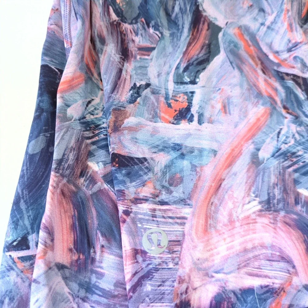 Lululemon Base‎ Pace High-Rise Tight Women Size 14 Purple Abstract Leggings 31